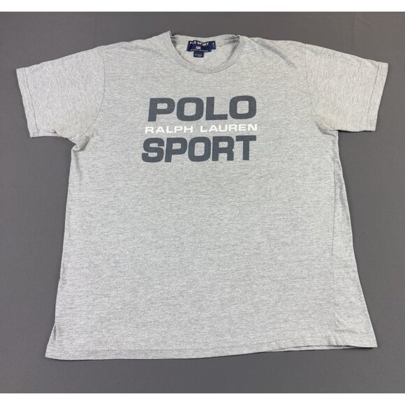 Rare Vintage 90s Ralph Lauren Polo Sport Gray Shirt Streetwear Hype Designer Art - Picture 1 of 8